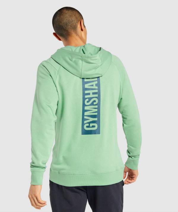 Panske Mikiny S Kapucňou Gymshark Bold Zelene | IB4976318